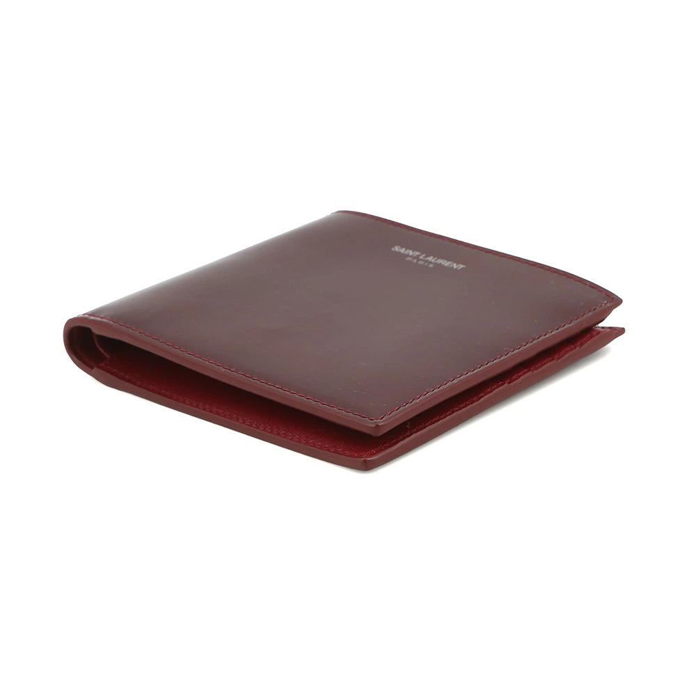 Saint Laurent East Bi Paris fold Leather Patent Vernis West Wallet Black